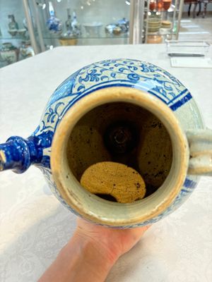 A fine blue and white Antwerp maiolica wet drug jar, 16th C. — photo 15