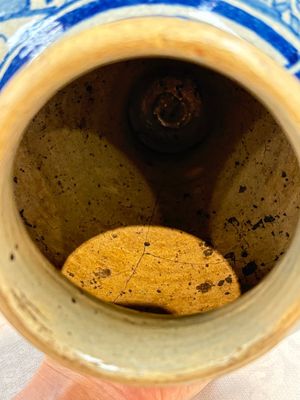 A fine blue and white Antwerp maiolica wet drug jar, 16th C. — photo 16