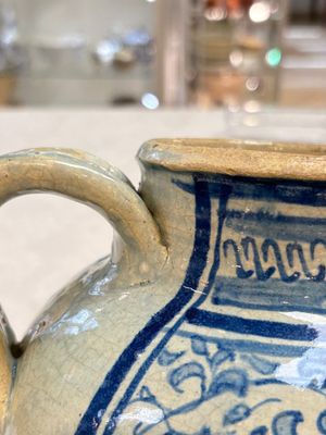 A fine blue and white Antwerp maiolica wet drug jar, 16th C. — photo 8