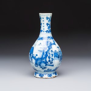 A fine blue and white Dutch Delft chinoiserie vase in Transitional style — photo 2