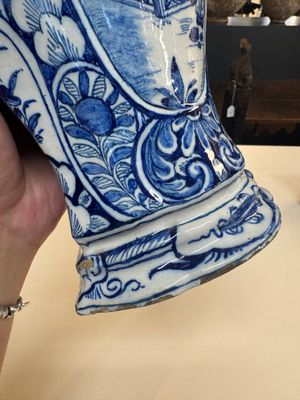 A fine blue and white Dutch Delft five-piece chinoiserie garniture — photo 103