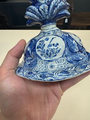 A fine blue and white Dutch Delft five-piece chinoiserie garniture — photo 111