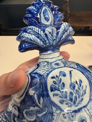 A fine blue and white Dutch Delft five-piece chinoiserie garniture — photo 119