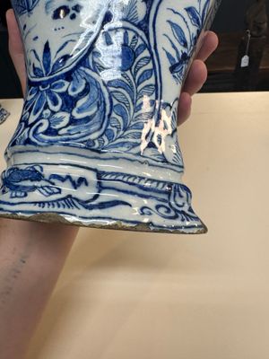 A fine blue and white Dutch Delft five-piece chinoiserie garniture — photo 138