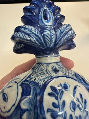 A fine blue and white Dutch Delft five-piece chinoiserie garniture — photo 51