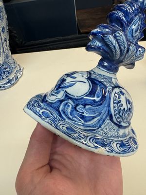 A fine blue and white Dutch Delft five-piece chinoiserie garniture — photo 76
