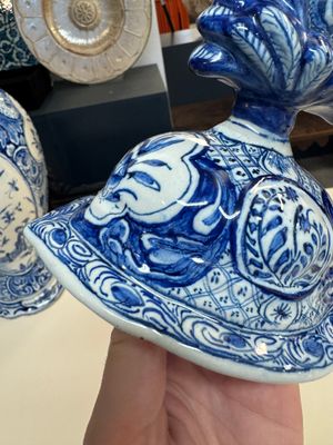 A fine blue and white Dutch Delft five-piece chinoiserie garniture — photo 82
