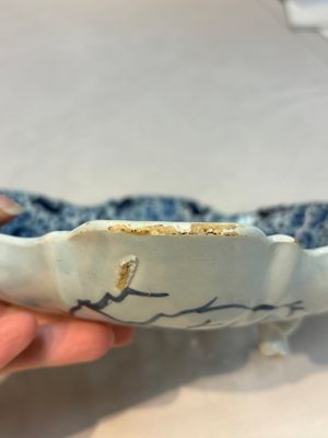 A fine blue and white Dutch Delft strawberry strainer and stand, 18th C. — photo 21