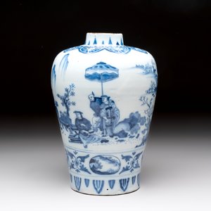 A fine blue and white Dutch Delft Transitional style chinoiserie jar, late 17th C. — 照片 5