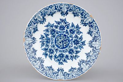 A fine blue and white Dutch Delftware plate, ca. 1700