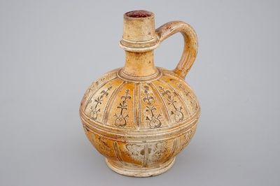 A fine bulbous stoneware jug, Raeren, 16/17th C.