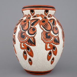 A fine Charles Catteau Boch Keramis crackle glazed Art Deco vase, ca. 1930 — photo 4