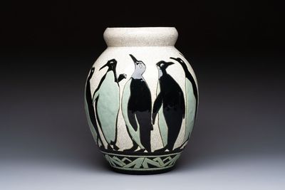 A fine Charles Catteau for Boch Kéramis 'Penguin' vase, early 20th C.