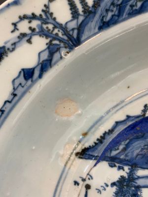 A fine Chinese blue and white 'mountainous landscape' dish, Jiajing — photo 3