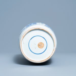 A fine Chinese blue and white rouleau vase, Kangxi — 照片 12