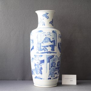 A fine Chinese blue and white rouleau vase, Kangxi — 照片 13