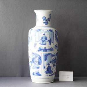 A fine Chinese blue and white rouleau vase, Kangxi — 照片 14