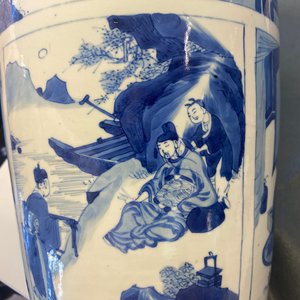 A fine Chinese blue and white rouleau vase, Kangxi — 照片 21