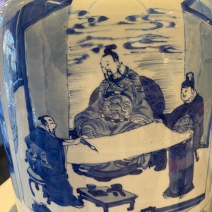 A fine Chinese blue and white rouleau vase, Kangxi — 照片 27