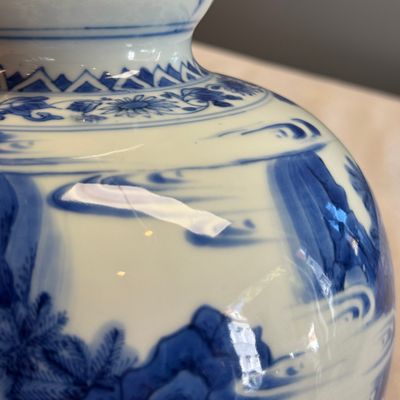 A fine Chinese blue and white ‘Scholars’ double-gourd vase — foto 9