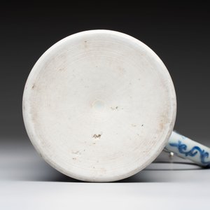 A fine Chinese blue and white tankard with Dutch silver cover, Transitional period — photo 8