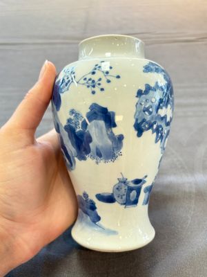 A fine Chinese blue and white 'Tao Yuanming 陶渊明' vase, Chenghua mark, Kangxi — 照片 2