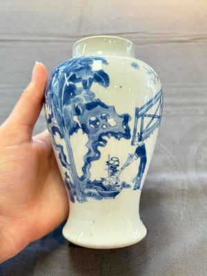 A fine Chinese blue and white 'Tao Yuanming 陶渊明' vase, Chenghua mark, Kangxi — 照片 4