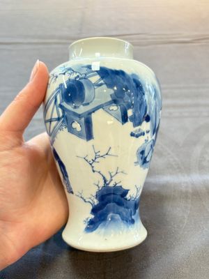 A fine Chinese blue and white 'Tao Yuanming 陶渊明' vase, Chenghua mark, Kangxi — 照片 6