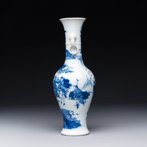 A fine Chinese blue and white vase with narrative design, Kangxi — 照片 2