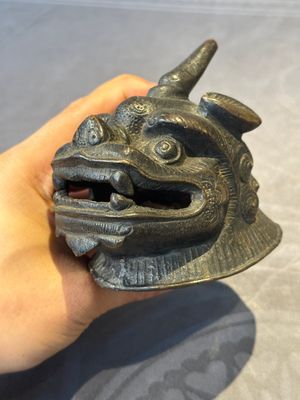A fine Chinese bronze luduan-form censer and cover, Ming — foto 8