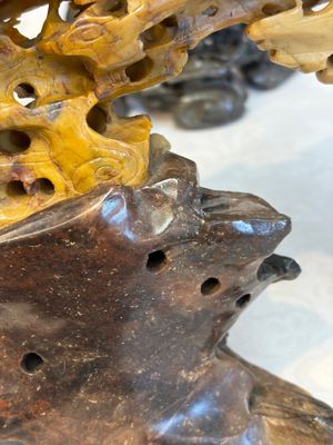 A fine Chinese carved soapstone 'Dragons among Clouds' group and a 'Phoenixes and Cranes' group, 20th C. — photo 16