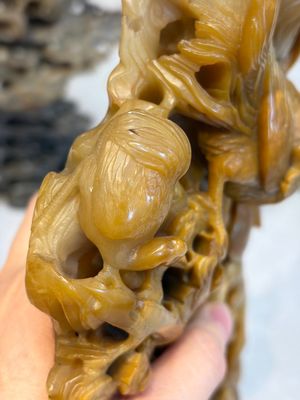 A fine Chinese carved soapstone 'Dragons among Clouds' group and a 'Phoenixes and Cranes' group, 20th C. — photo 10