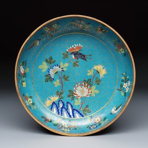 A fine Chinese cloisonné 'He Lu Tong Chun 鶴鹿同春' covered box — photo 8