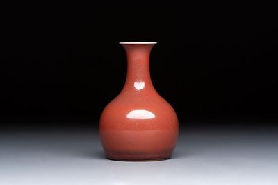 A fine Chinese copper-red-glazed vase, Yongzheng mark and of the period