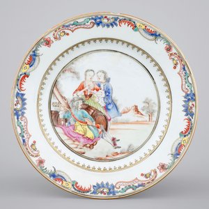 A fine Chinese export porcelain "Musician" plate, Qianlong, 18th C. — photo 1