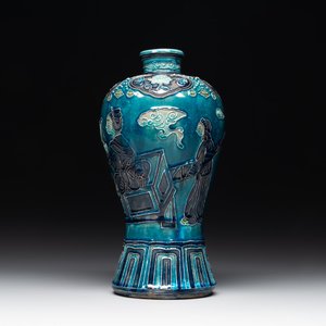 A fine Chinese Fahua 'meiping' vase with figural design, Ming — foto 2