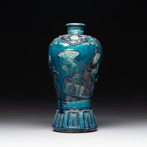 A fine Chinese Fahua 'meiping' vase with figural design, Ming — foto 4