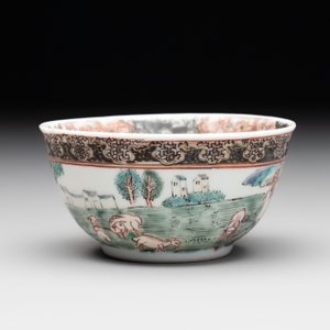 A fine Chinese famille rose 'apple pickers' cup and saucer, Yongzheng — 照片 6