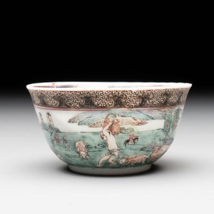 A fine Chinese famille rose 'apple pickers' cup and saucer, Yongzheng — 照片 7