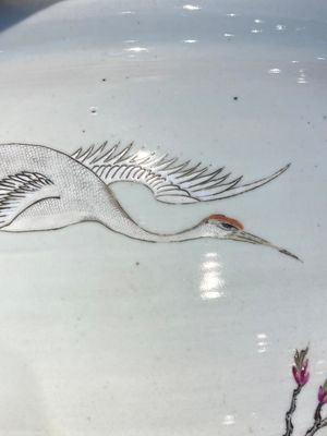 A fine Chinese famille rose 'cranes' fish bowl, 19th C. — photo 15
