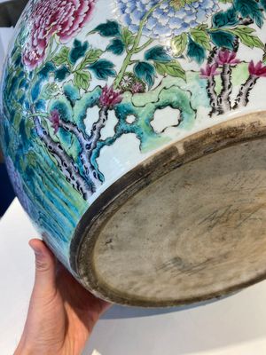 A fine Chinese famille rose 'cranes' fish bowl, 19th C. — photo 7