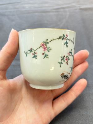 A fine Chinese famille rose cup and saucer with floral design, Daoguang mark, Republic — 照片 4