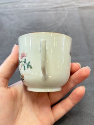 A fine Chinese famille rose cup and saucer with floral design, Daoguang mark, Republic — 照片 6