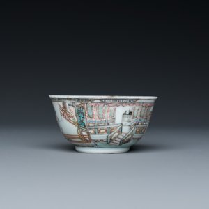 A fine Chinese famille rose cup and saucer with go-players, Yongzheng — 照片 5