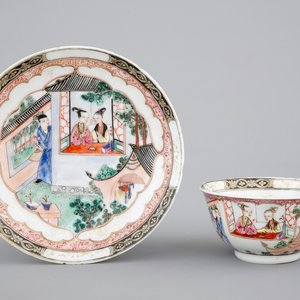 A fine Chinese famille rose cup and saucer, Yongzheng, 1722-1735 — photo 1