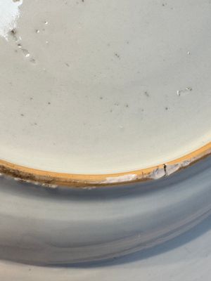 A fine Chinese famille rose dish with ladies and boys near a pagoda, Yongzheng — photo 14