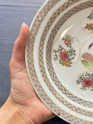 A fine Chinese famille rose eggshell porcelain 'quails' plate, Yongzheng — 照片 3