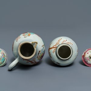 A fine Chinese famille rose 'European subject' milk jug and tea caddy, Qianlong — 照片 6