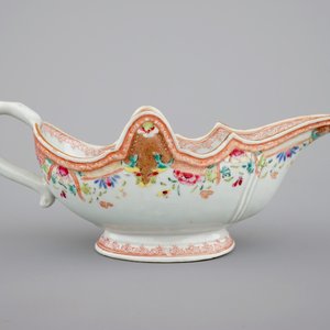 Een Chinese export porseleinen famille rose sauskom, Qianlong, 18e eeuw — foto 4