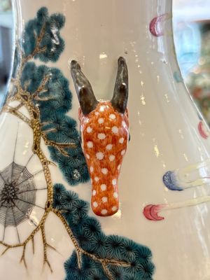A fine Chinese famille rose 'hu' 'deer and monkey' vase, 19th C. — photo 20